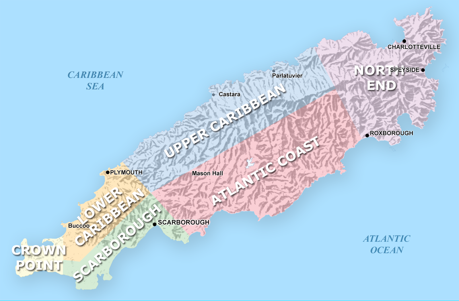 region map of Tobago