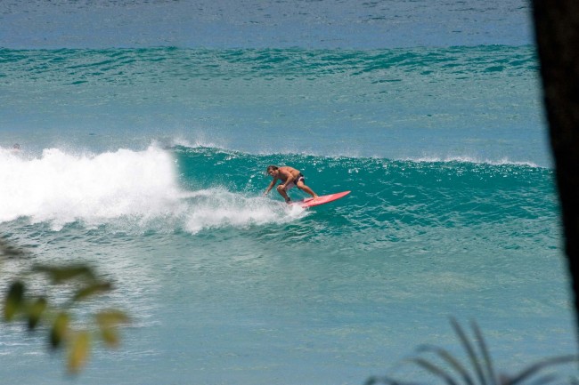 Surfing on Grange Beach - click to enlarge