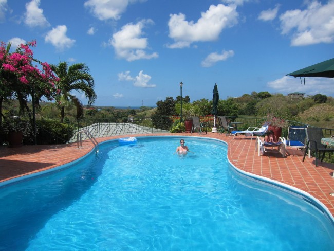 Crowded Pool Area