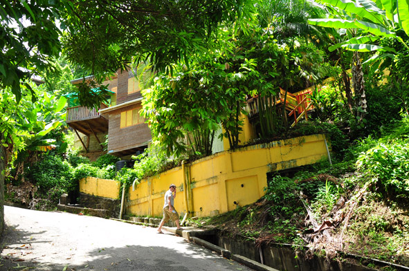 From the Heavenly bay walk up the road and when you come to Castara cottage turn right on the shortcut