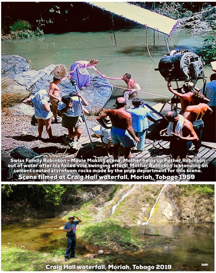 Swiss Family Robinson - Movie  Making scene  - Craig Hall waterfall, Moriah, Tobago