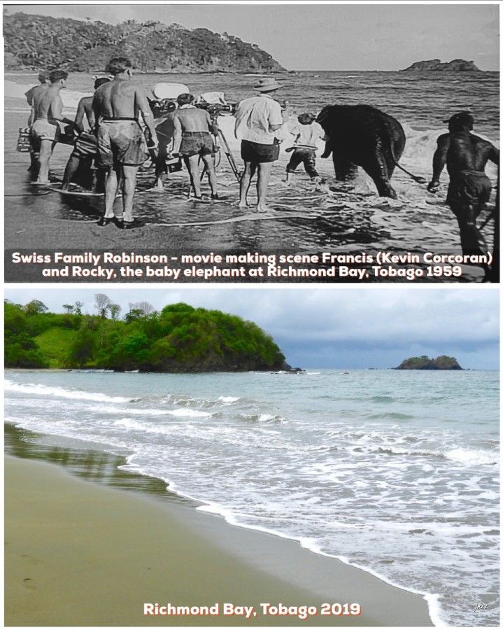 Swiss Family Robinson - movie making scene at Richmond Bay, Tobago 1959