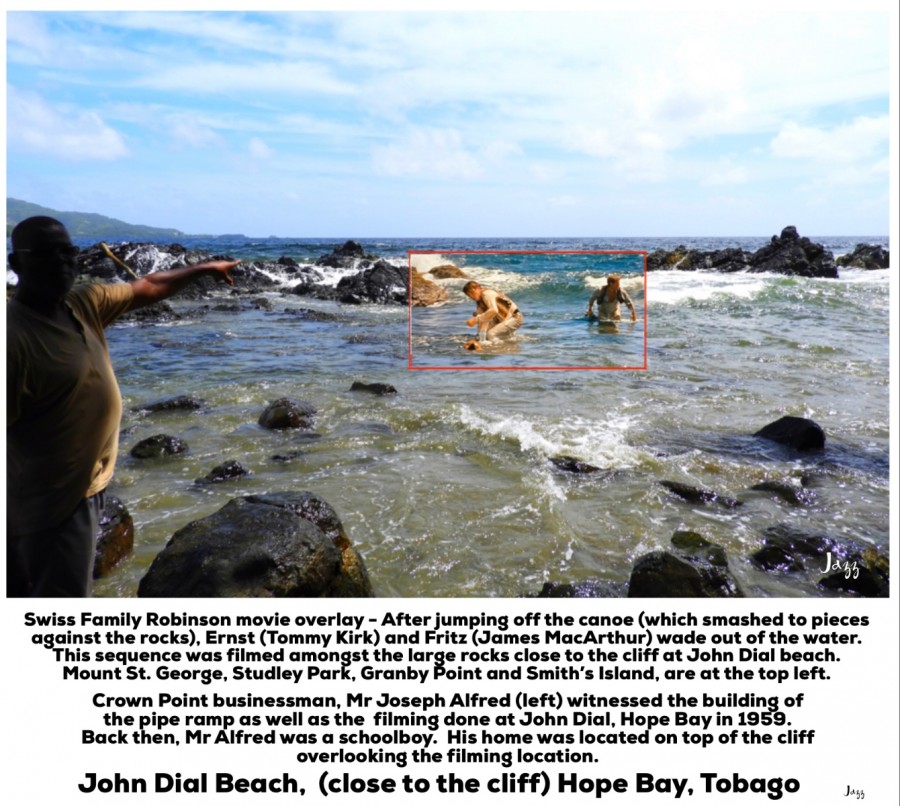 Swiss Family Robinson movie overlay - John Dial Beach,  (close to the cliff) Hope Bay, Tobago