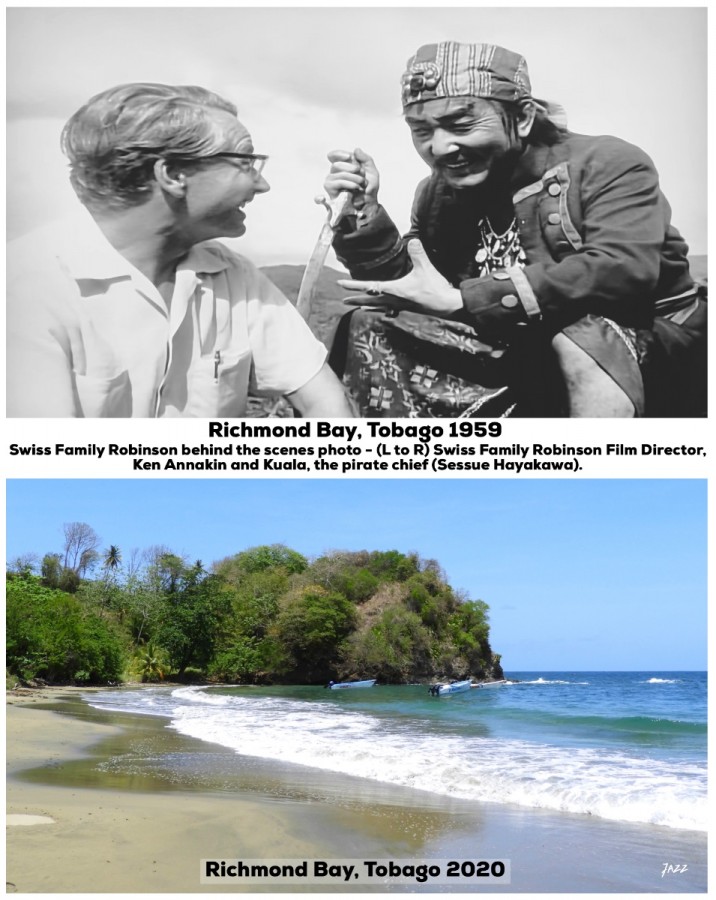 Swiss Family Robinson behind the scenes photo - Ken Annakin and Sessue Hayakawa