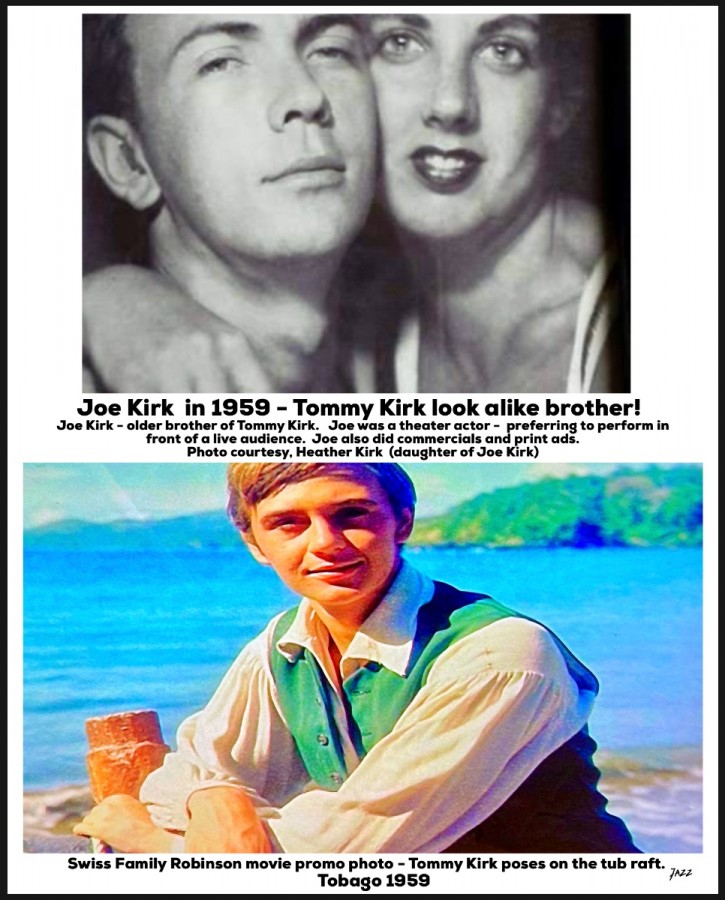 Joe Kirk  - Tommy Kirk older brother - They look alike!  Both photos taken in the same timeframe 1959  ...  Joe Kirk’s photographs courtesy Heather Kirk  (daughter of Joe Kirk).