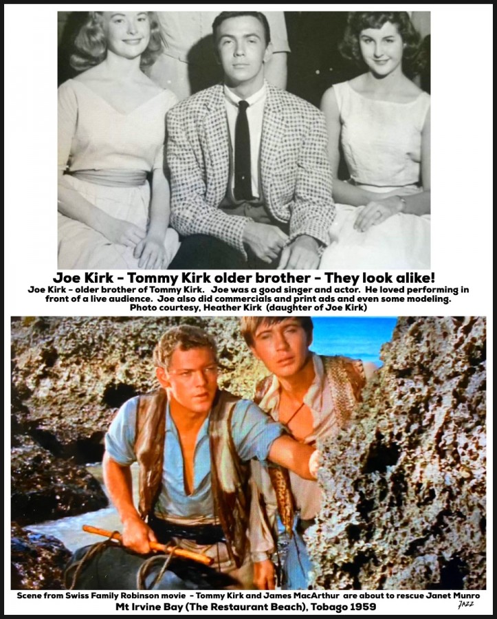 Joe Kirk  - Tommy Kirk older brother - They look alike!  Both photos taken in the same timeframe 1959  ...  Joe Kirk’s photographs courtesy Heather Kirk  (daughter of Joe Kirk).