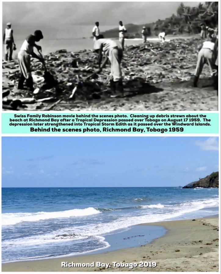 Behind the scenes photo, Richmond Bay, Tobago 1959