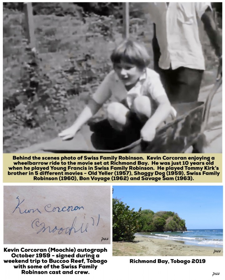 Swiss Family Robinson behind the scenes photo - Kevin Corcoran, Richmond Bay, Tobago 1959