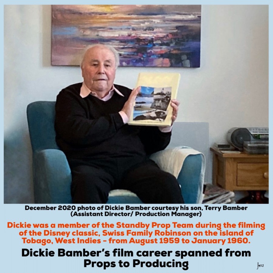 December 2020 photo of Dickie Bamber courtesy his son, Terry Bamber (Assistant Director/ Production Manager).