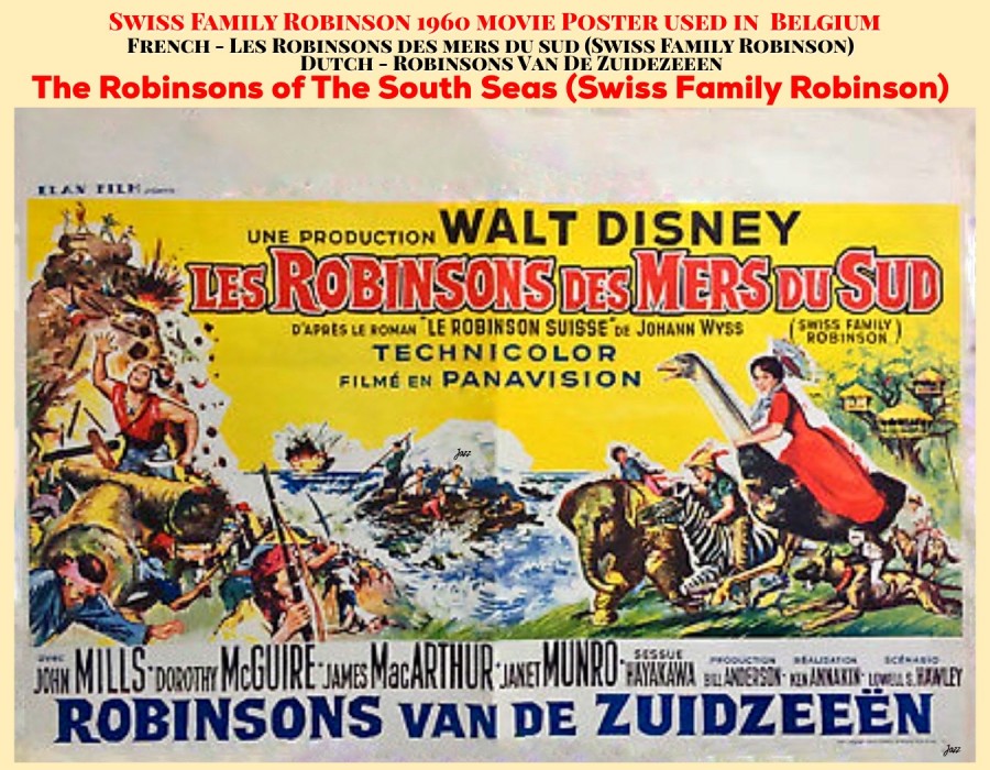 Swiss Family Robinson 1960 movie Poster used in  Belgium