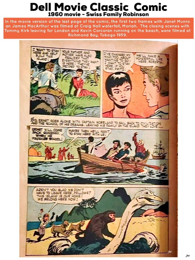 Last page of the Dell Movie Classic  Comic.  1960 movie - Swiss Family Robinson.