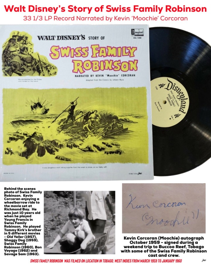 Walt Disney’s Story of Swiss Family Robinson -  33 1/3 LP Record Narrated by Kevin ‘Moochie’ Corcoran.