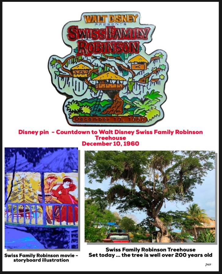 Disney pin for the upcoming movie featuring the treehouse at Goldsborough, Tobago