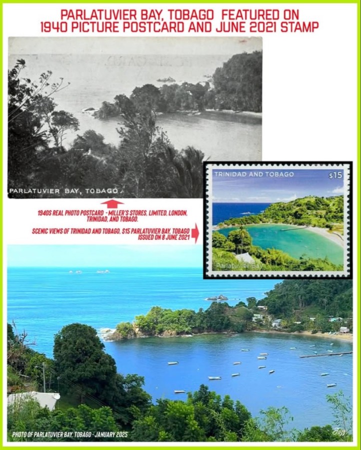 1940s Picture Postcard- Parlatuvier Bay, Tobago … Scenic Views of Trinidad and Tobago $15 stamp - Parlatuvier Bay, Tobago issued on 8 June 2021 … Now shot of Parlatuvier Bay, Tobago