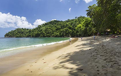 Strolling along Englishman's Bay beach