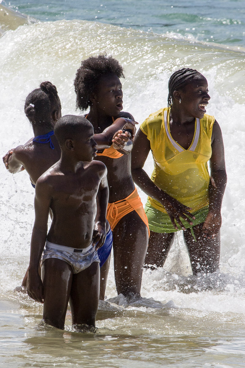 Children playing on Castara beach